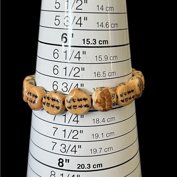 Round Beaded porcelain bracelet Asian style adjustable size - Picture 6 of 6